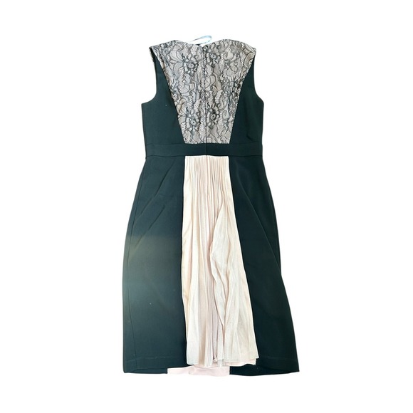 JS Collections Black Pink Lace Pleated Maxi Gown Formal Evening Dress - Picture 12 of 14